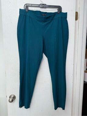 Eileen Fisher Teal Skinny Pull-On Stretch Crepe Pants